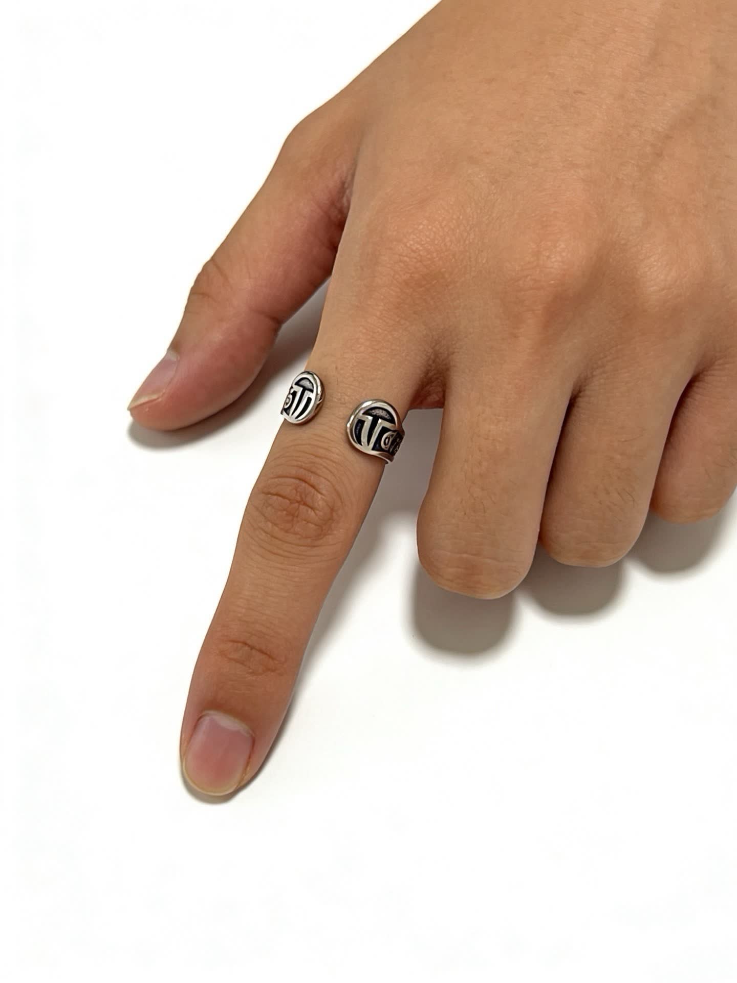 Chrome Hearts Silver Open Ring with 'DAMN THUGS' Engraving